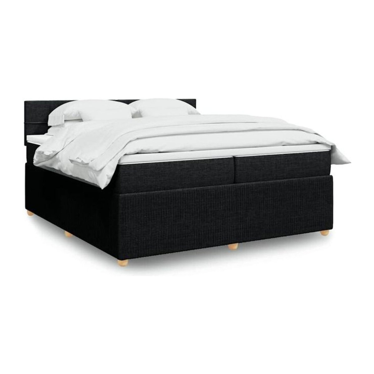 Vidaxl Boxspringbett mit Matratze in Schwarz aus Stoff und Holzwerkstoff B/T/H: 200 x 200 x 100,5 cm - Bild 1