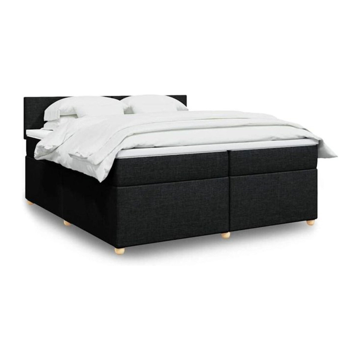 Vidaxl Boxspringbett mit Matratze in Schwarz aus Stoff und Holzwerkstoff B/T/H: 200 x 200 x 100,5 cm - Bild 1