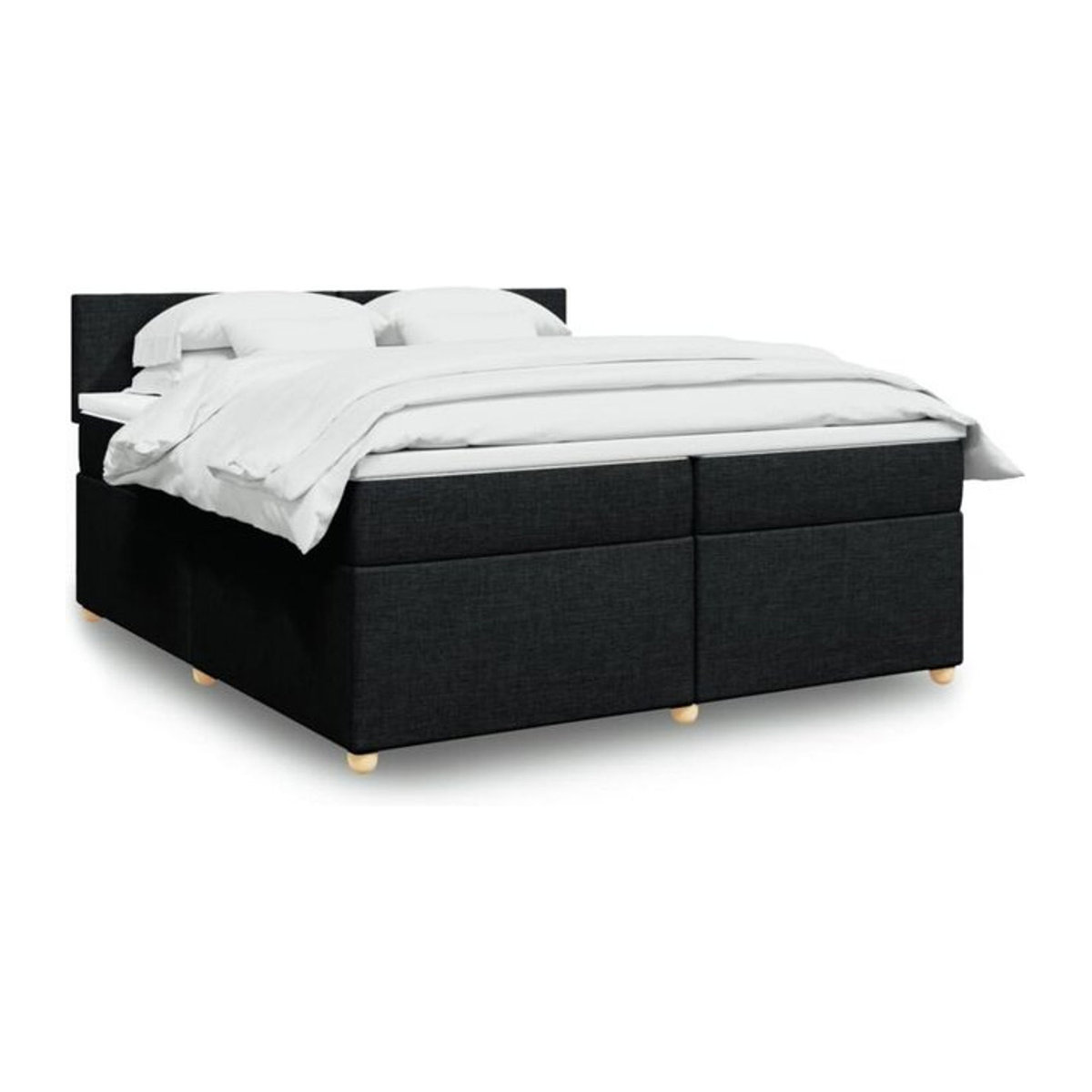 Vidaxl Boxspringbett mit Matratze in Schwarz aus Stoff und Holzwerkstoff B/T/H: 200 x 200 x 100,5 cm - Bild 1