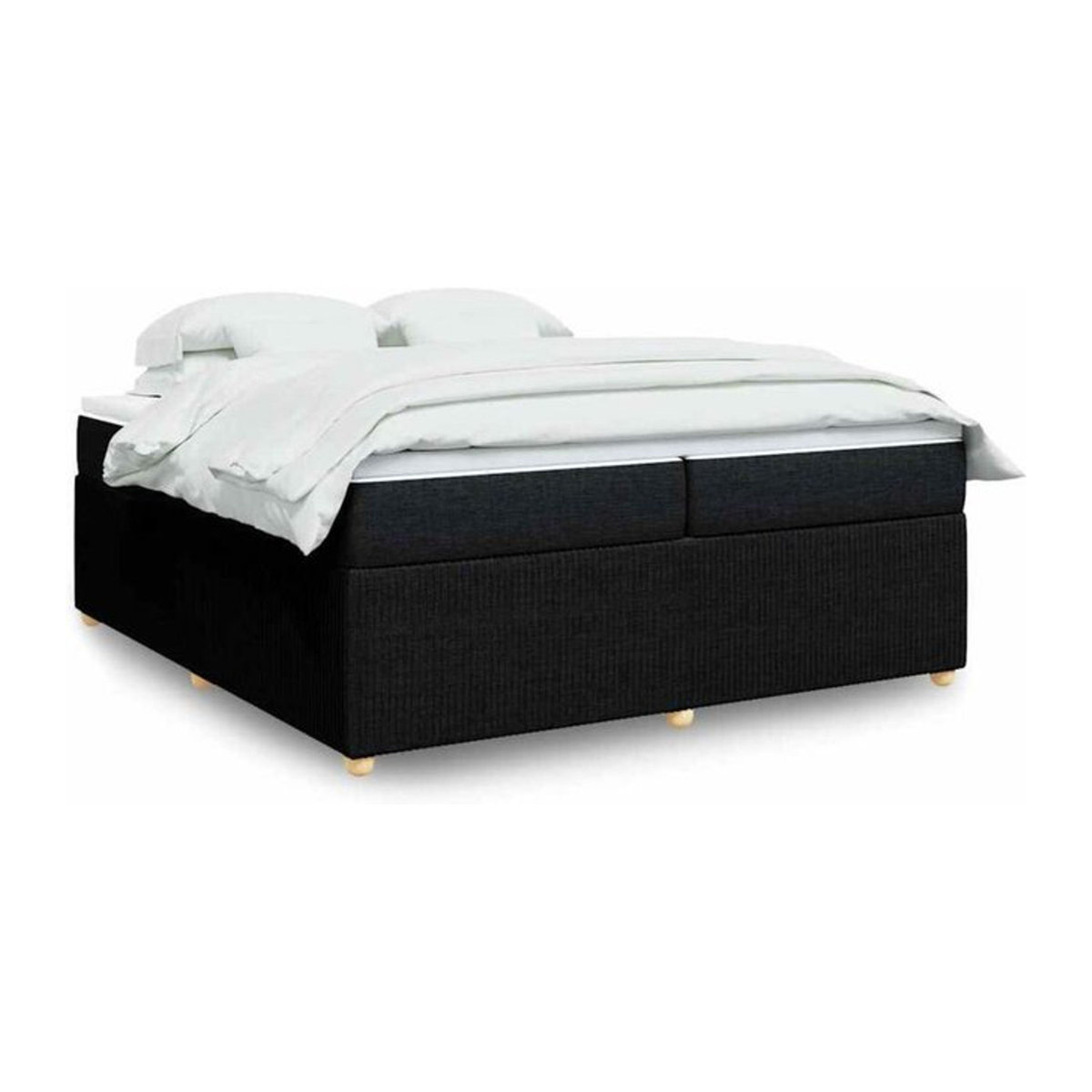 Vidaxl Boxspringbett mit Matratze in Schwarz aus Stoff und Holzwerkstoff B/T/H: 200 x 200 x 46 cm - Bild 1