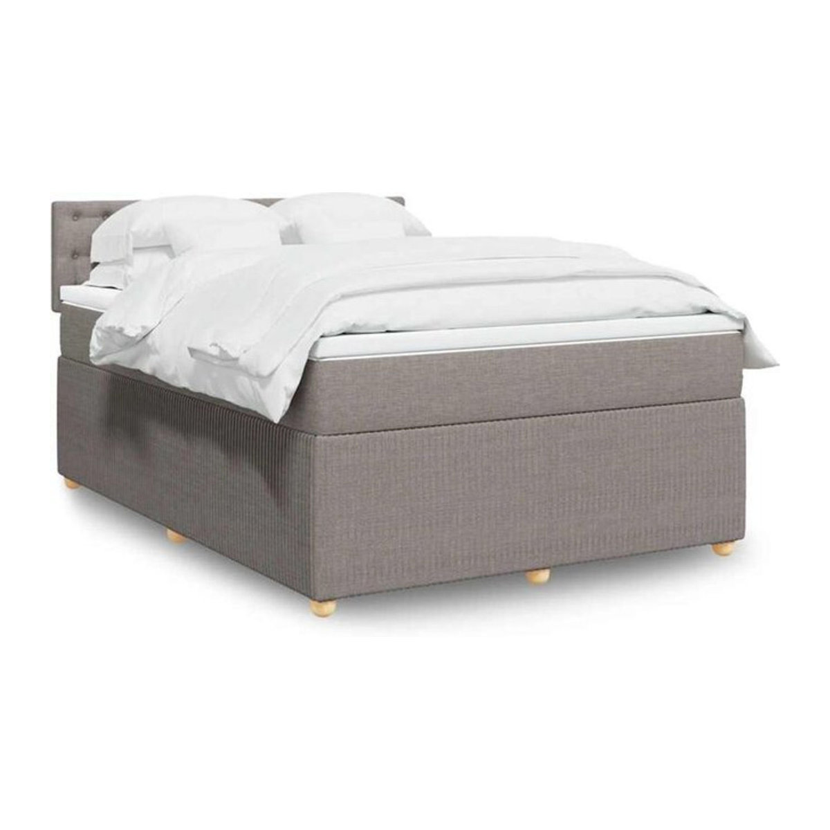 Vidaxl Boxspringbett mit Matratze in Taupe aus Stoff, B/T: 140 x 190 cm - Bild 1