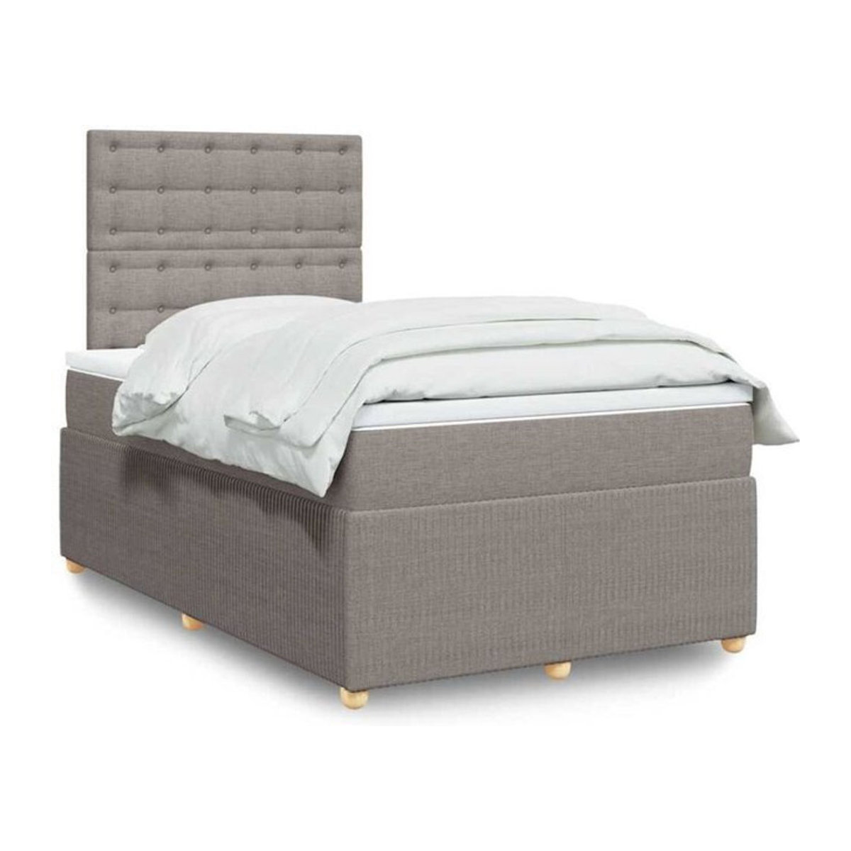 vidaxl Boxspringbett mit Matratze in Taupe meliert aus Polyester-Stoff, B/T: 120 x 190 cm - Bild 1