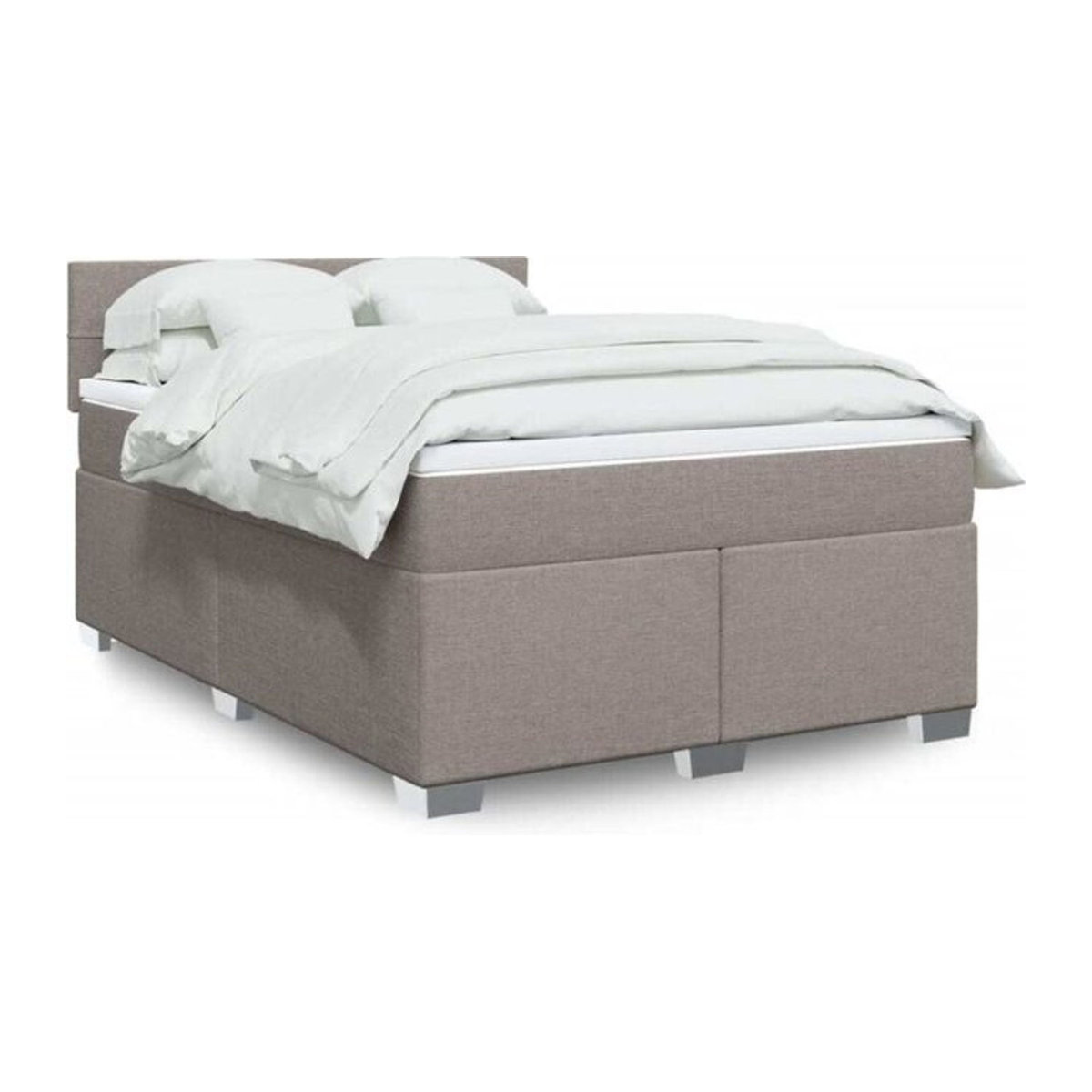 Vidaxl Boxspringbett mit Matratze in Taupe Meliert aus Stoff, B/B: 140 x 190 cm - Bild 1