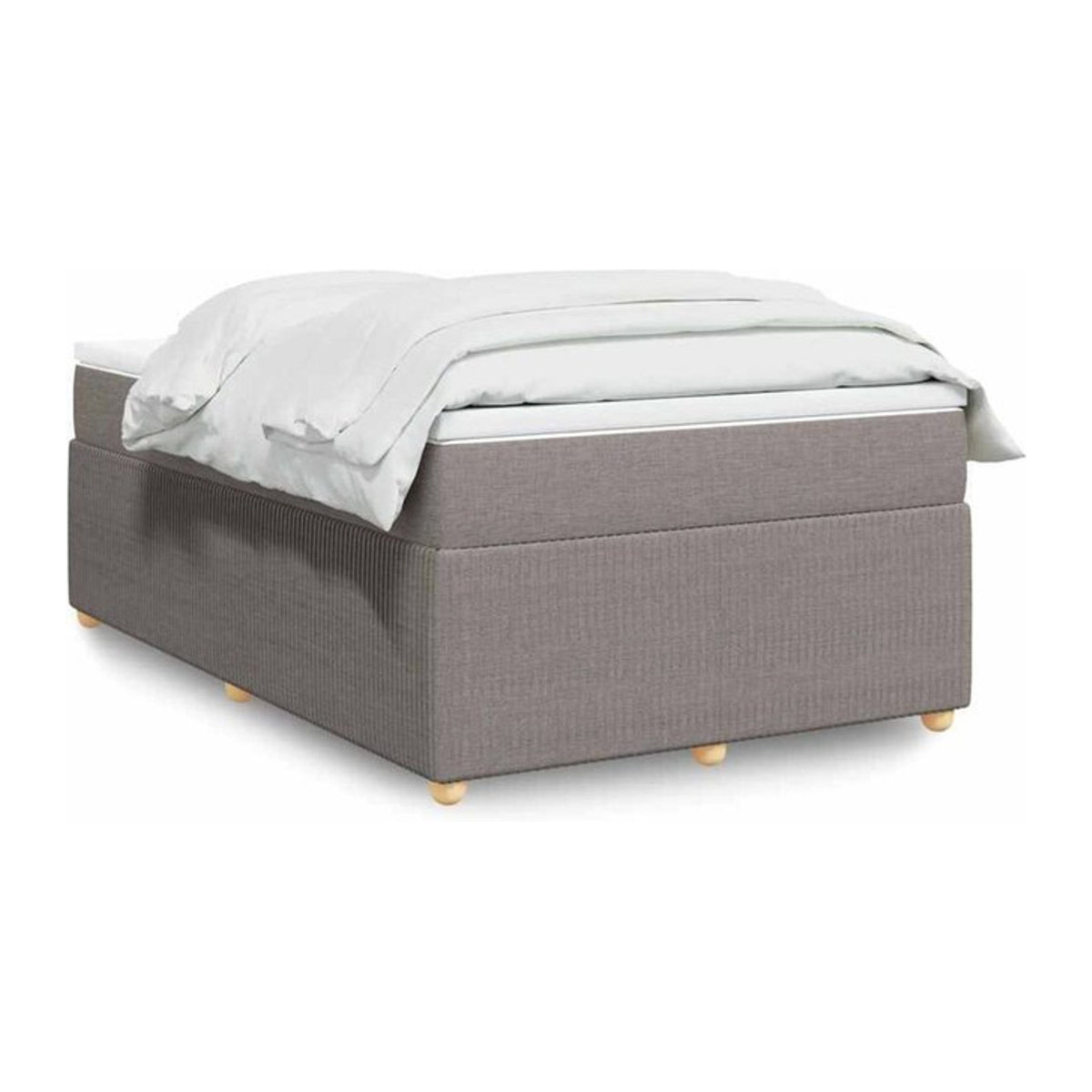vidaxl Boxspringbett mit Matratze in Taupe meliert aus Stoff, B/T: 120 x 190 cm - Bild 1