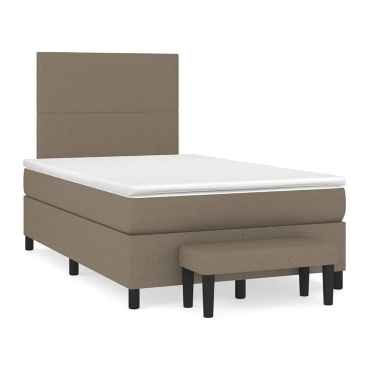 vidaxl Boxspringbett mit Matratze in Taupe meliert aus Stoff, B/T: 120 x 190 cm - Bild 1