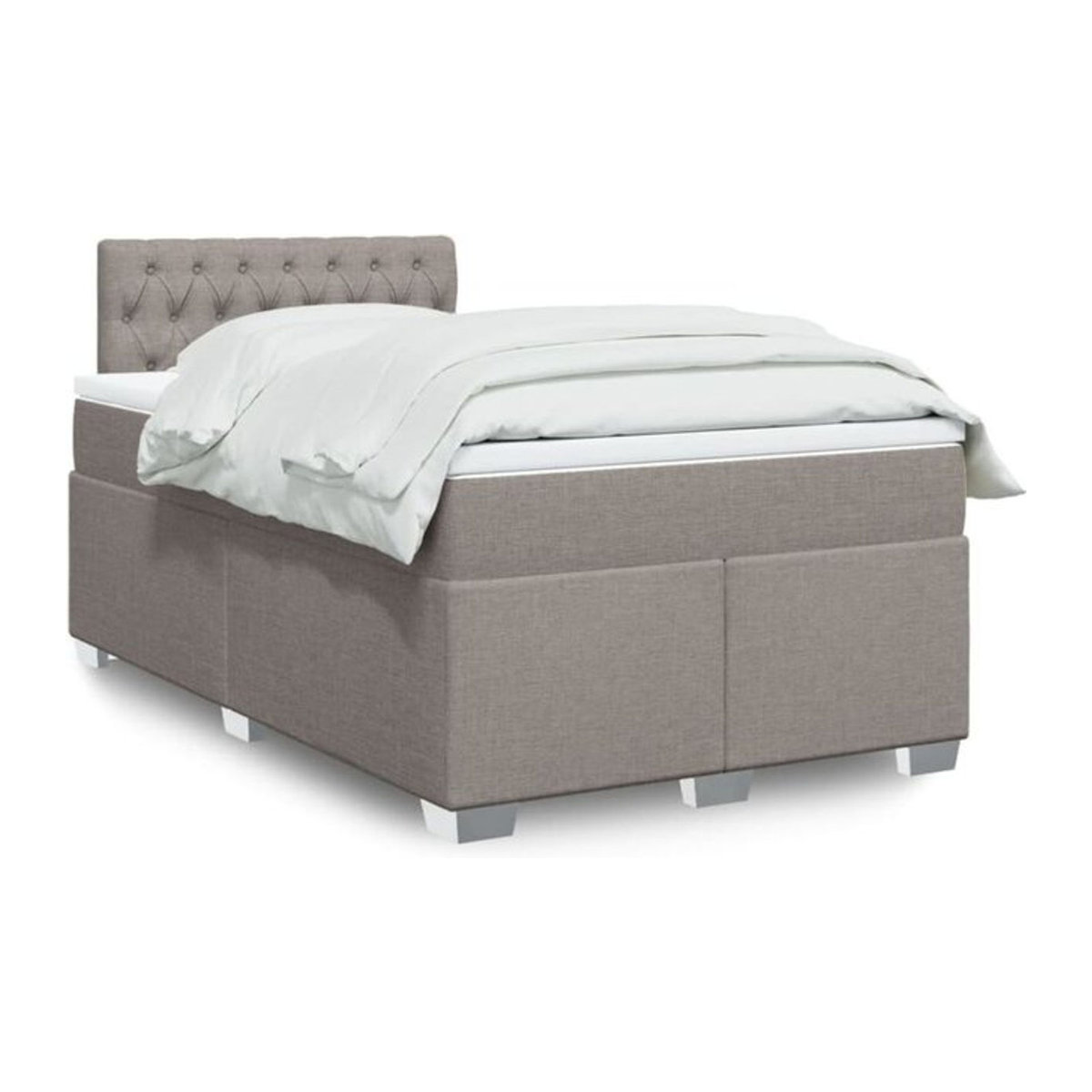 vidaxl Boxspringbett mit Matratze in Taupe meliert aus Stoff, B/T: 120 x 190 cm - Bild 1