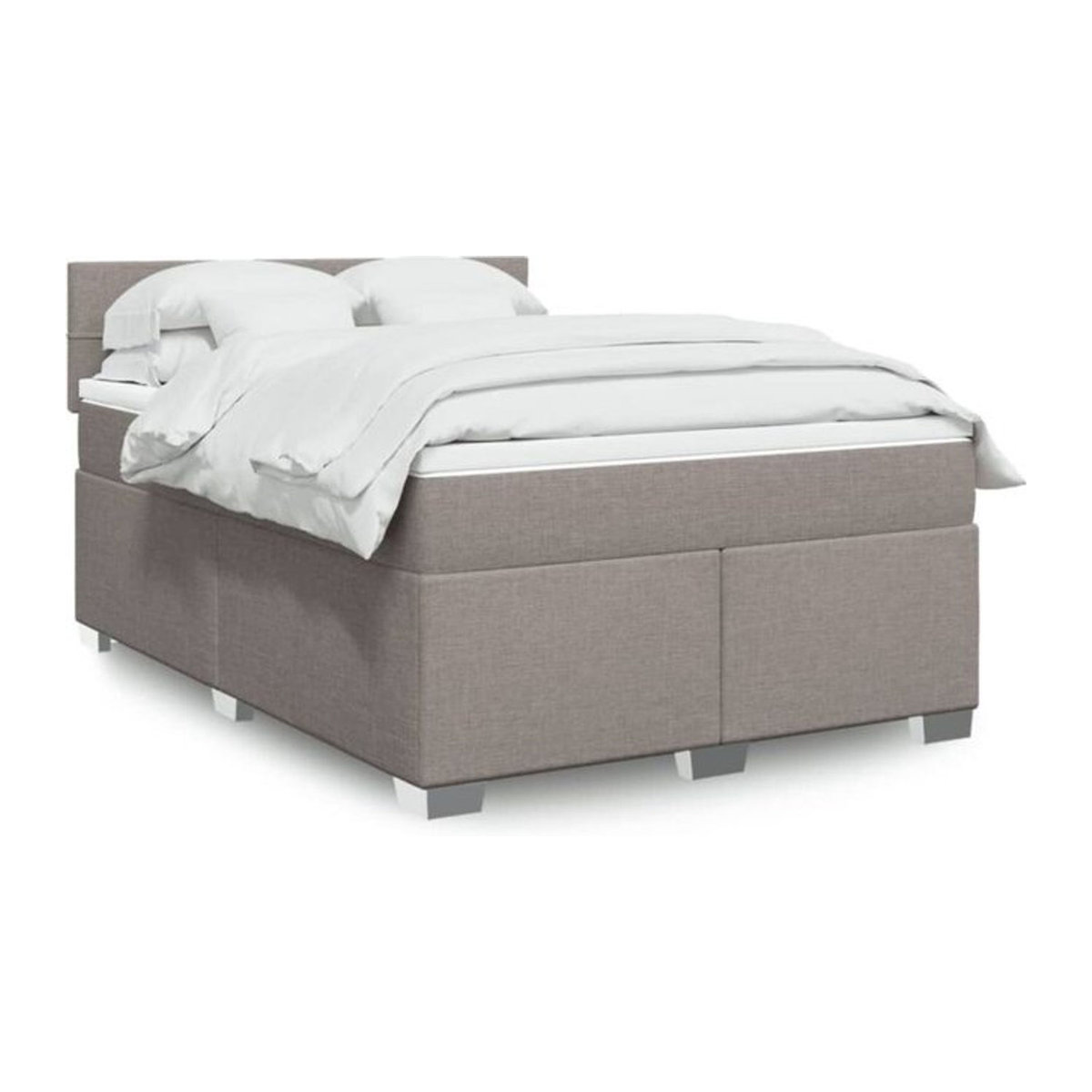 Vidaxl Boxspringbett mit Matratze in Taupe meliert aus Stoff, B/T: 140 x 200 cm - Bild 1
