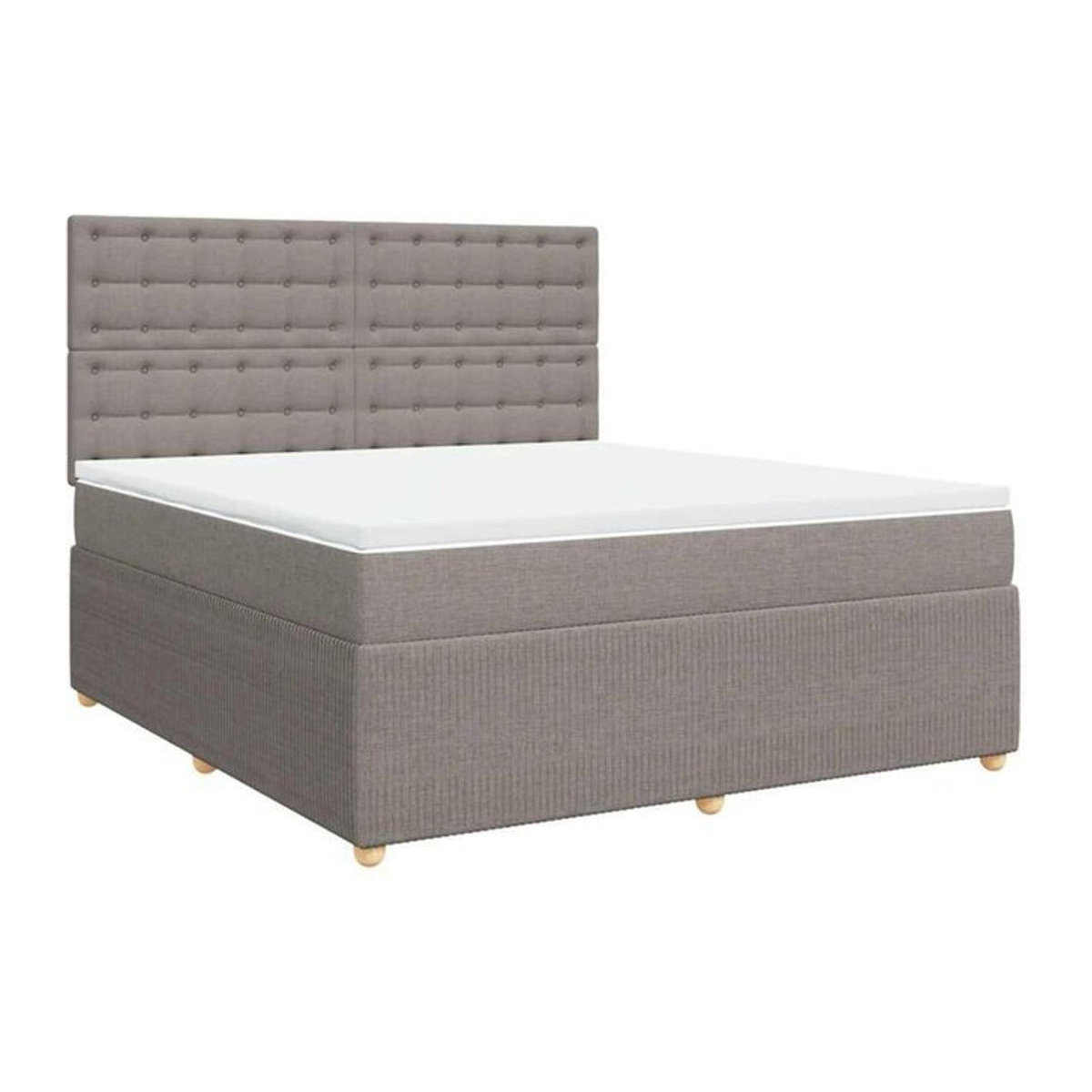 vidaxl Boxspringbett mit Matratze in Taupe meliert aus Stoff, B/T: 180 x 200 cm - Bild 1
