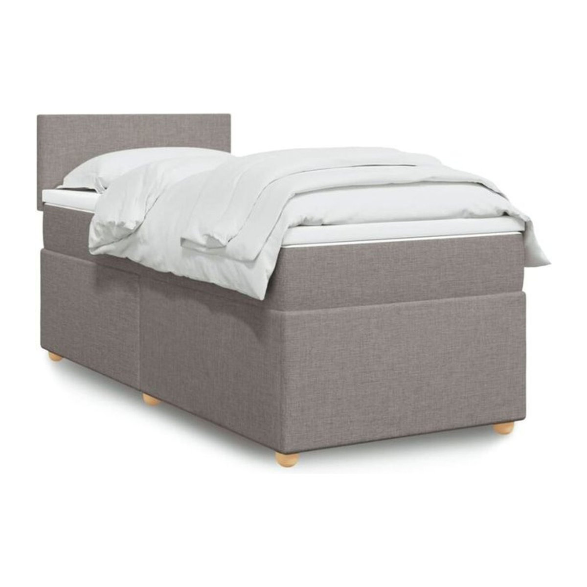 vidaxl Boxspringbett mit Matratze in Taupe meliert aus Stoff, B/T: 90 x 190 cm - Bild 1