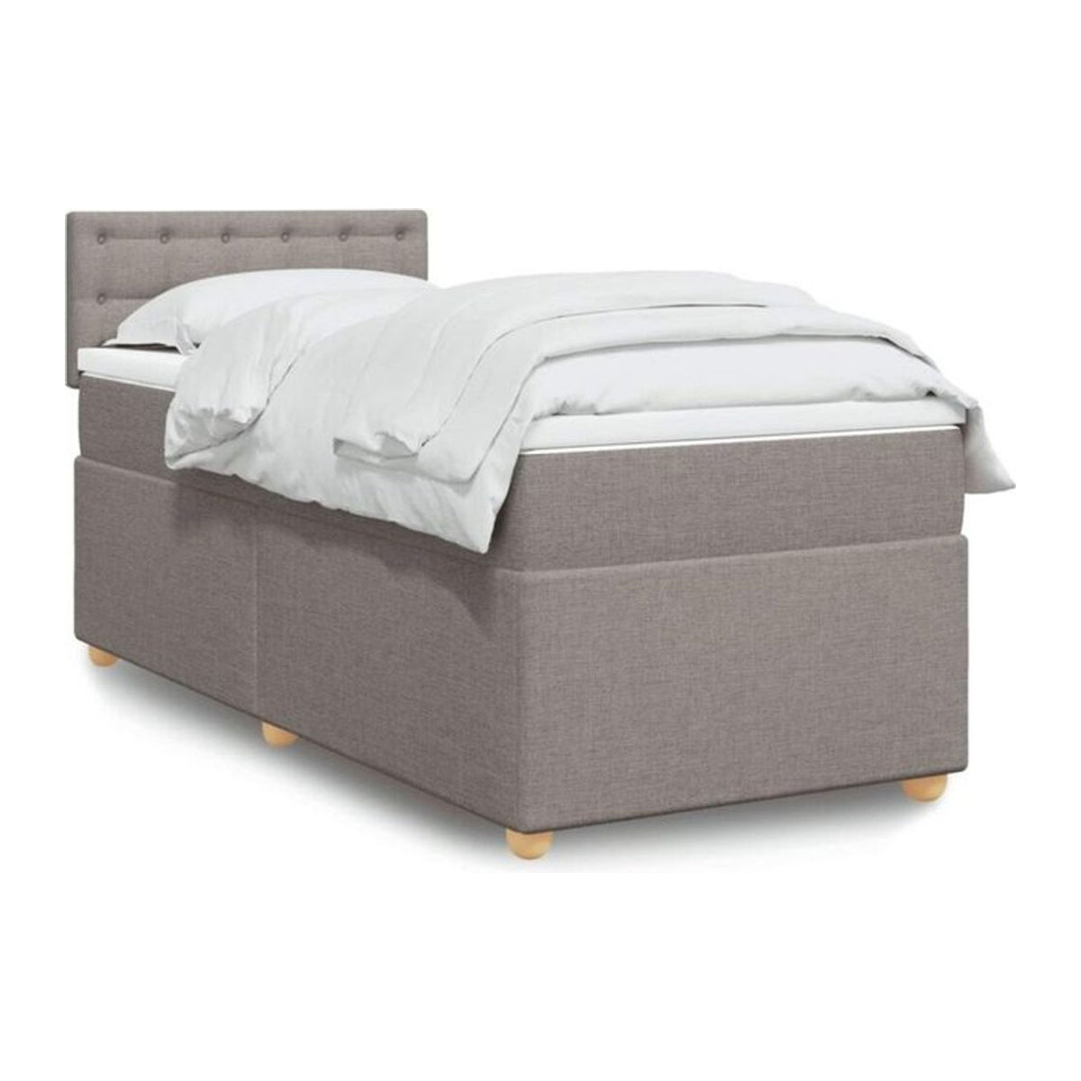 vidaxl Boxspringbett mit Matratze in Taupe meliert aus Stoff, B/T: 90 x 190 cm - Bild 1