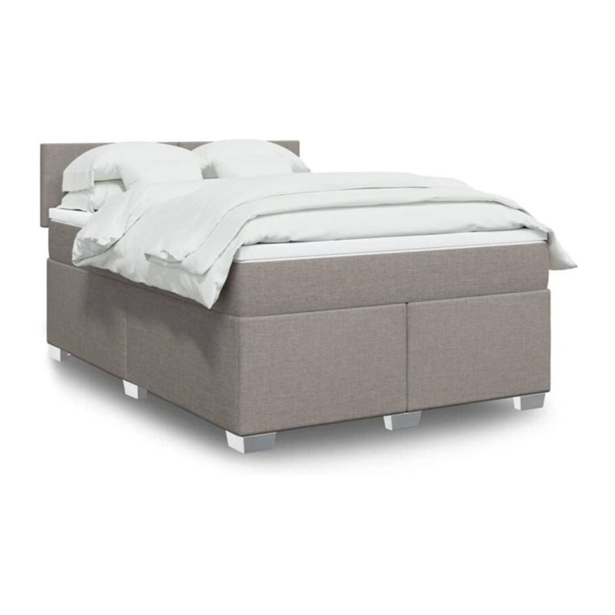 vidaxl Boxspringbett mit Matratze in Taupe meliert aus Stoff, B/T/H: 140 x 200 cm - Bild 1