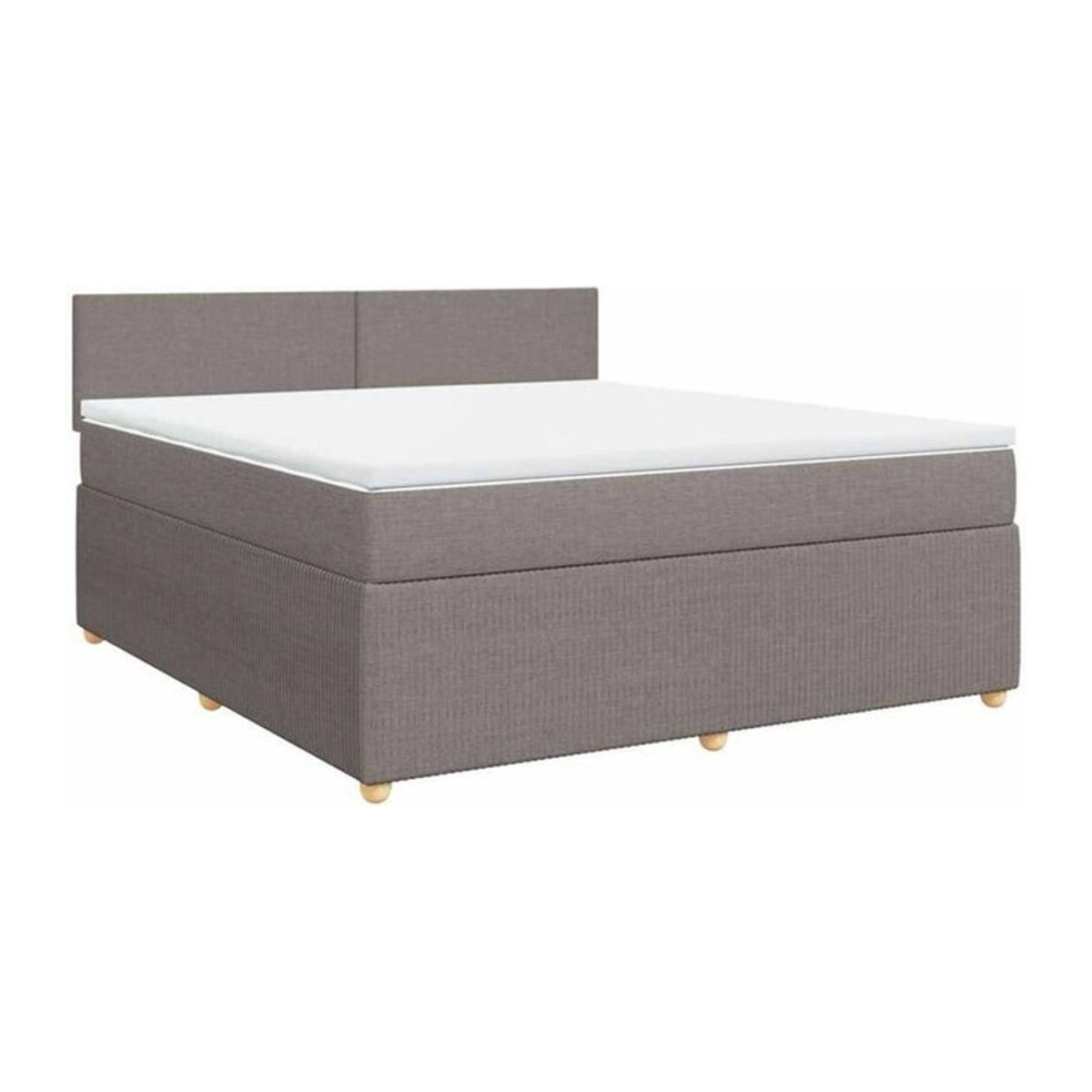 vidaxl Boxspringbett mit Matratze in Taupe meliert aus Stoff, B/T/H: 180 x 200 x 100,5 cm - Bild 1