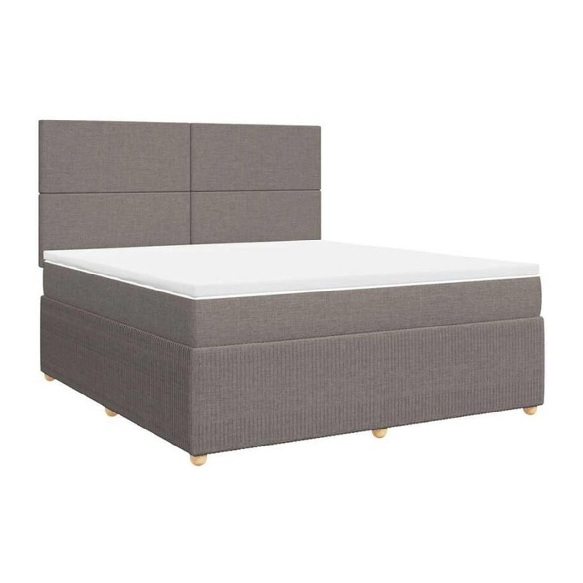 vidaxl Boxspringbett mit Matratze in Taupe meliert aus Stoff, B/T/H: 180 x 200 x 150,5 cm - Bild 1