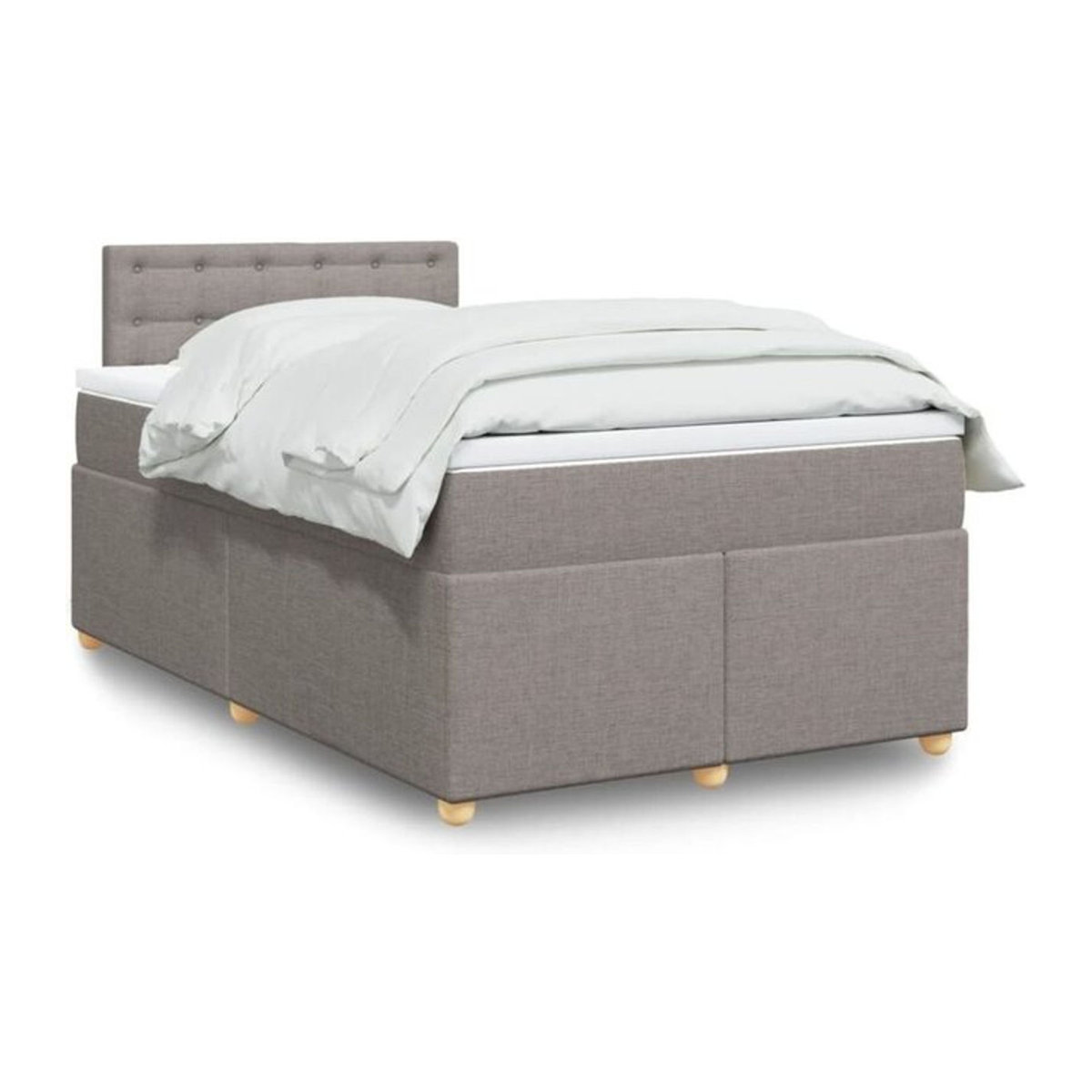 Vidaxl Boxspringbett mit Matratze in Taupe Meliert aus Stoff, B/T/H: 190 x 120 x 100,5 cm - Bild 1