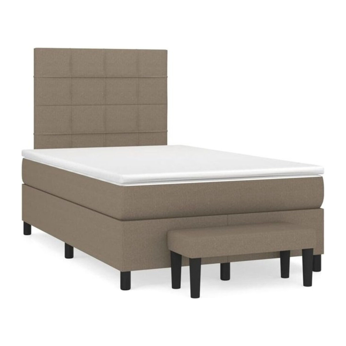 vidaxl Boxspringbett mit Matratze in Taupe meliert aus Stoff, B/T/H: 190 x 120 x 123 cm - Bild 1