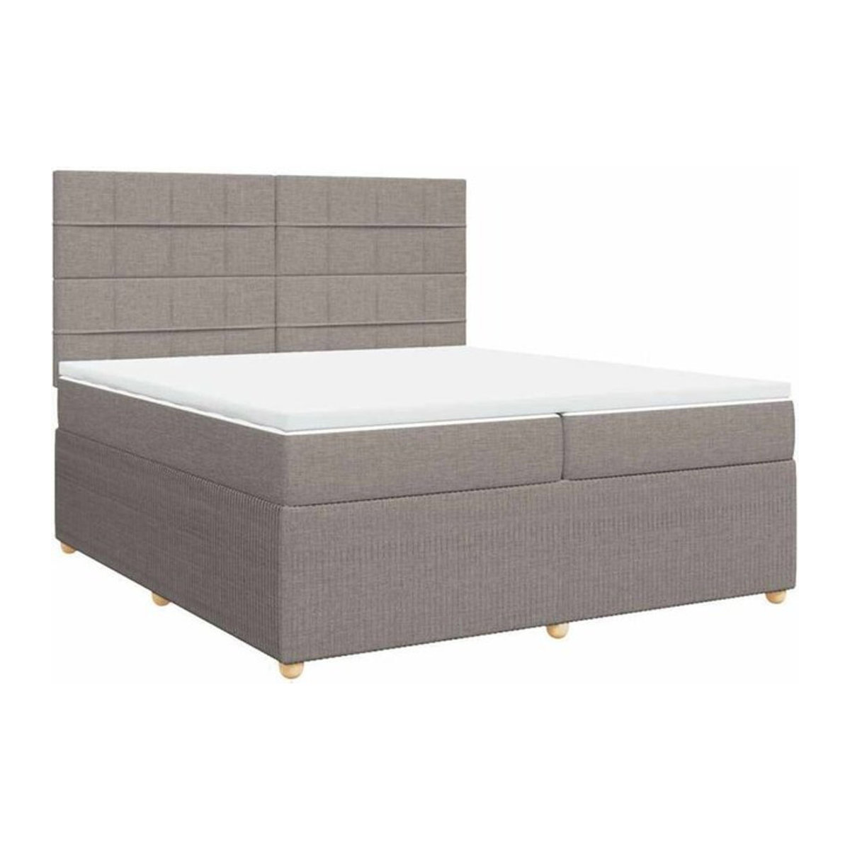 vidaxl Boxspringbett mit Matratze in Taupe meliert aus Stoff, B/T/H: 200 x 200 x 140,5 cm - Bild 1