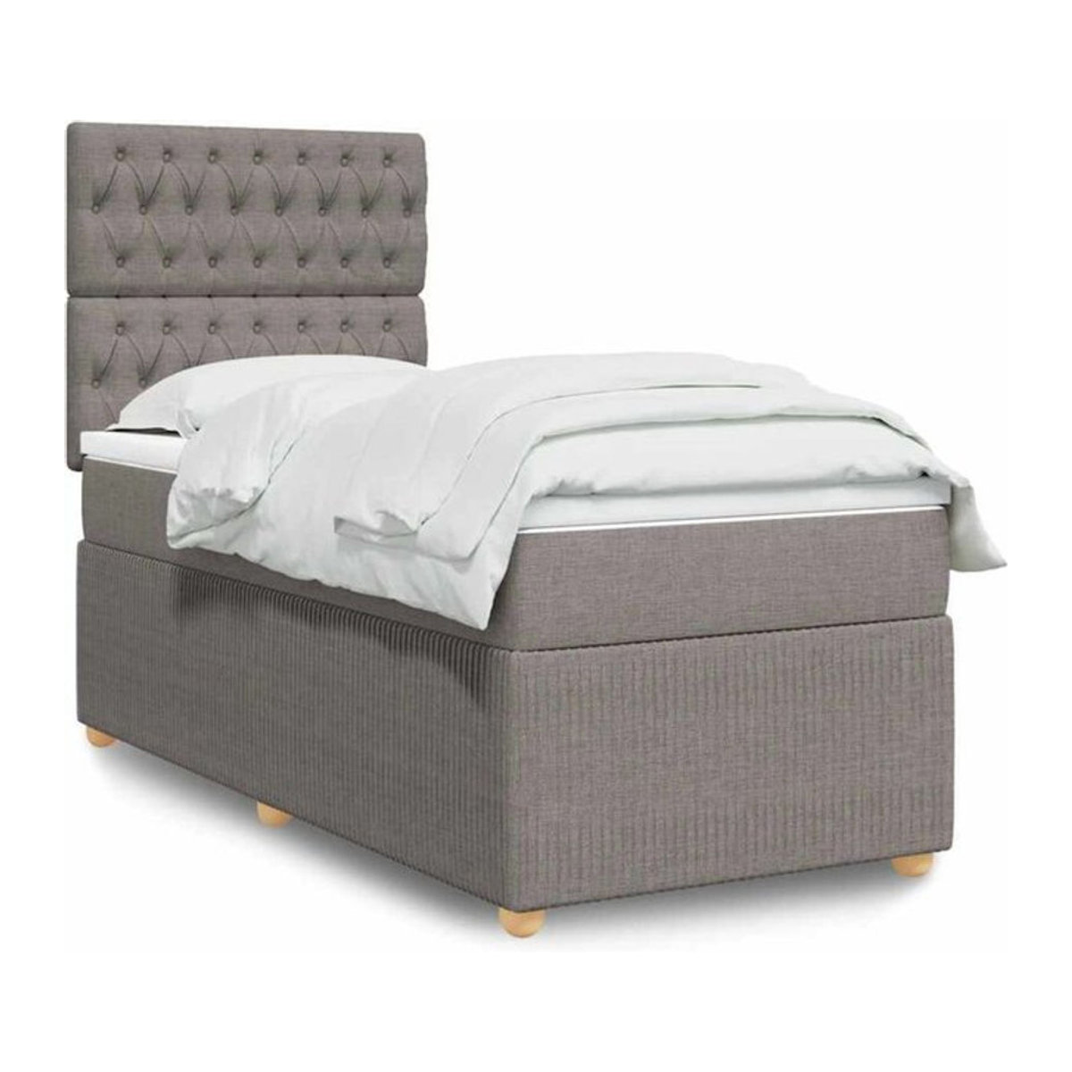 Vidaxl Boxspringbett mit Matratze in Taupe meliert aus Stoff B/T/H: 80 x 200 cm - Bild 1