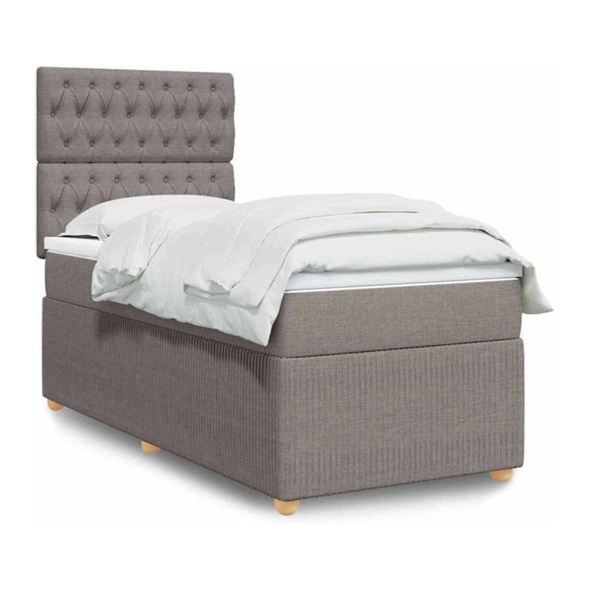 Vidaxl Boxspringbett mit Matratze in Taupe meliert aus Stoff B/T/H: 80 x 200 x 150,5 cm - Bild 1