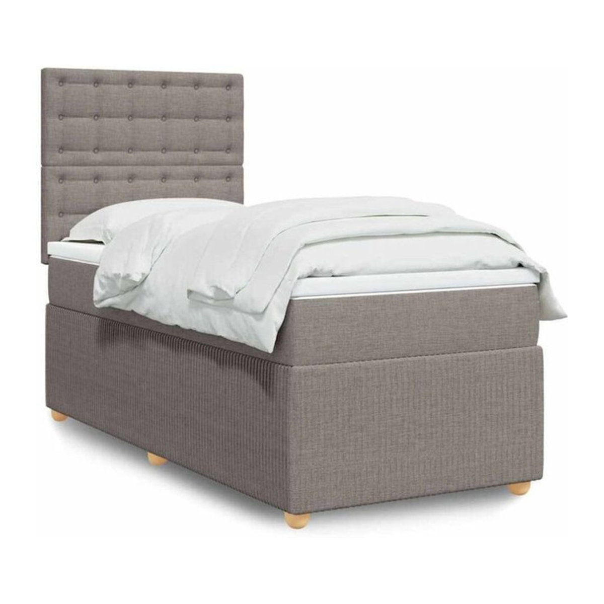 Vidaxl Boxspringbett mit Matratze in Taupe Meliert aus Stoff, B/T/H: 80 x 200 x 150,5 cm - Bild 1