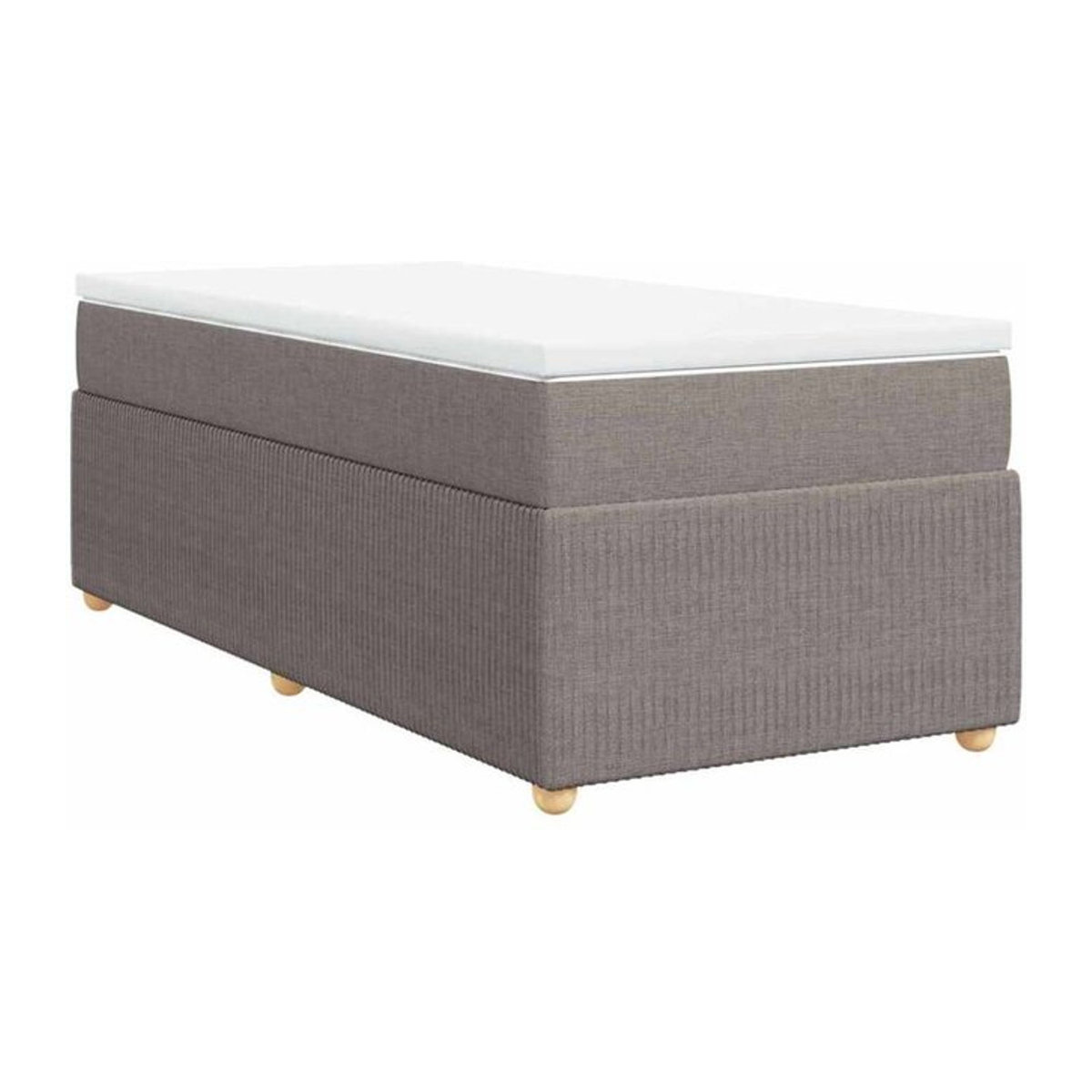 vidaxl Boxspringbett mit Matratze in Taupe meliert aus Stoff, B/T/H: 90 x 200 x 46 cm - Bild 1