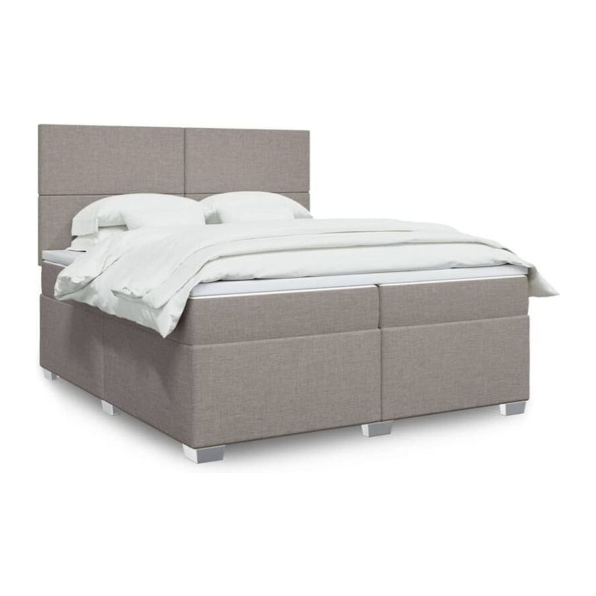 Vidaxl Boxspringbett mit Matratze in Taupe Meliert aus Stoff und Holzwerkstoff B/T: 200 x 200 cm - Bild 1