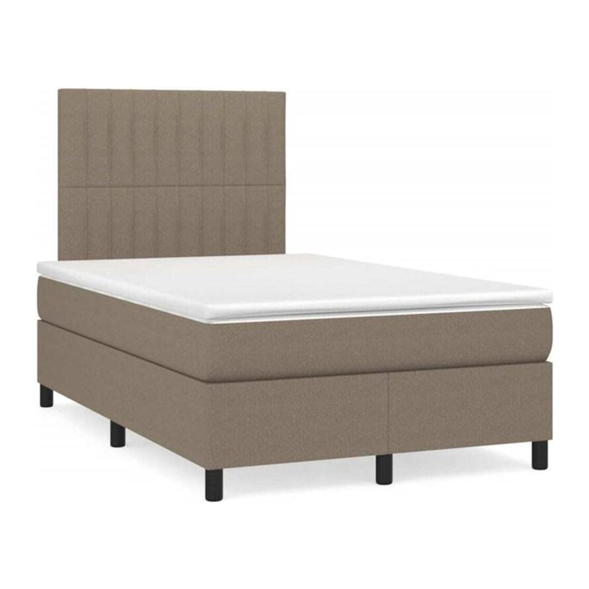 vidaxl Boxspringbett mit Matratze in Taupe meliert aus Stoff und Holzwerkstoff B/T/H: 120 x 190 x 118 cm - Bild 1
