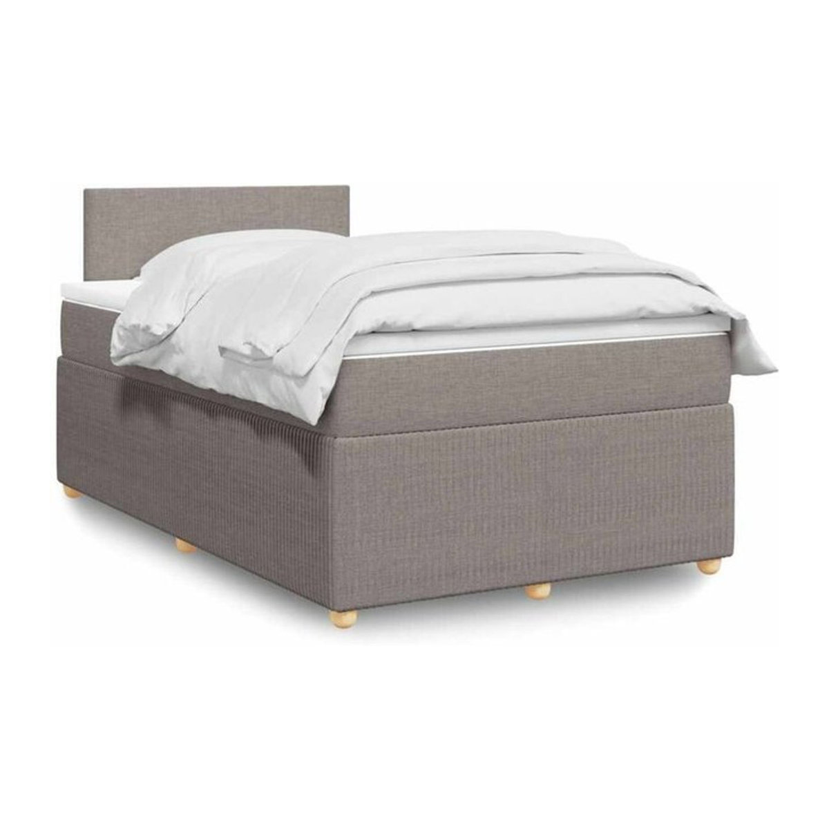 Vidaxl Boxspringbett mit Matratze in Taupe meliert, Modernes Design aus Stoff und Holzwerkstoff, B/T/H: 190 x 120 x 100,5 cm - Bild 1