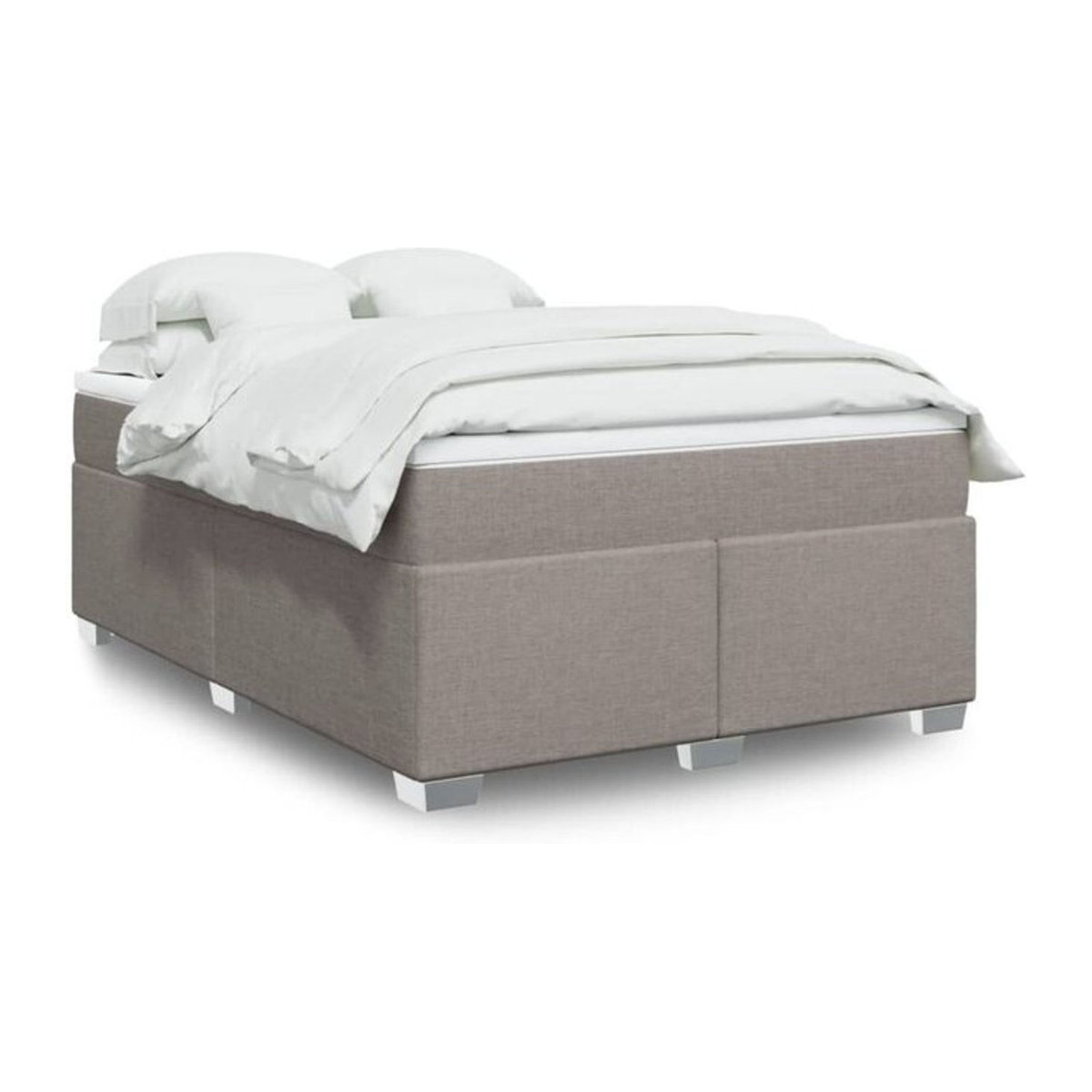 vidaxl Boxspringbett mit Matratze in Taupe meliert, Modernes Design aus Stoff und Holzwerkstoff, B/T/H: 200 x 140 x 46 cm - Bild 1