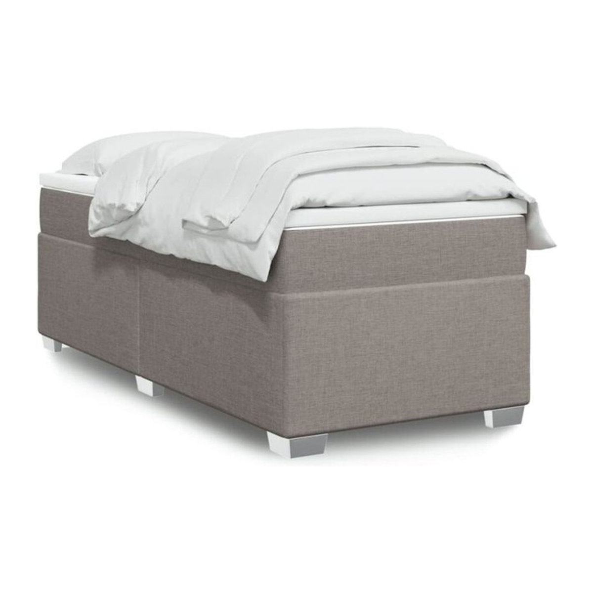 Vidaxl Boxspringbett mit Matratze in Taupe meliert, Modernes Design aus Stoff und Holzwerkstoff, B/T/H: 90 x 200 x 46 cm - Bild 1