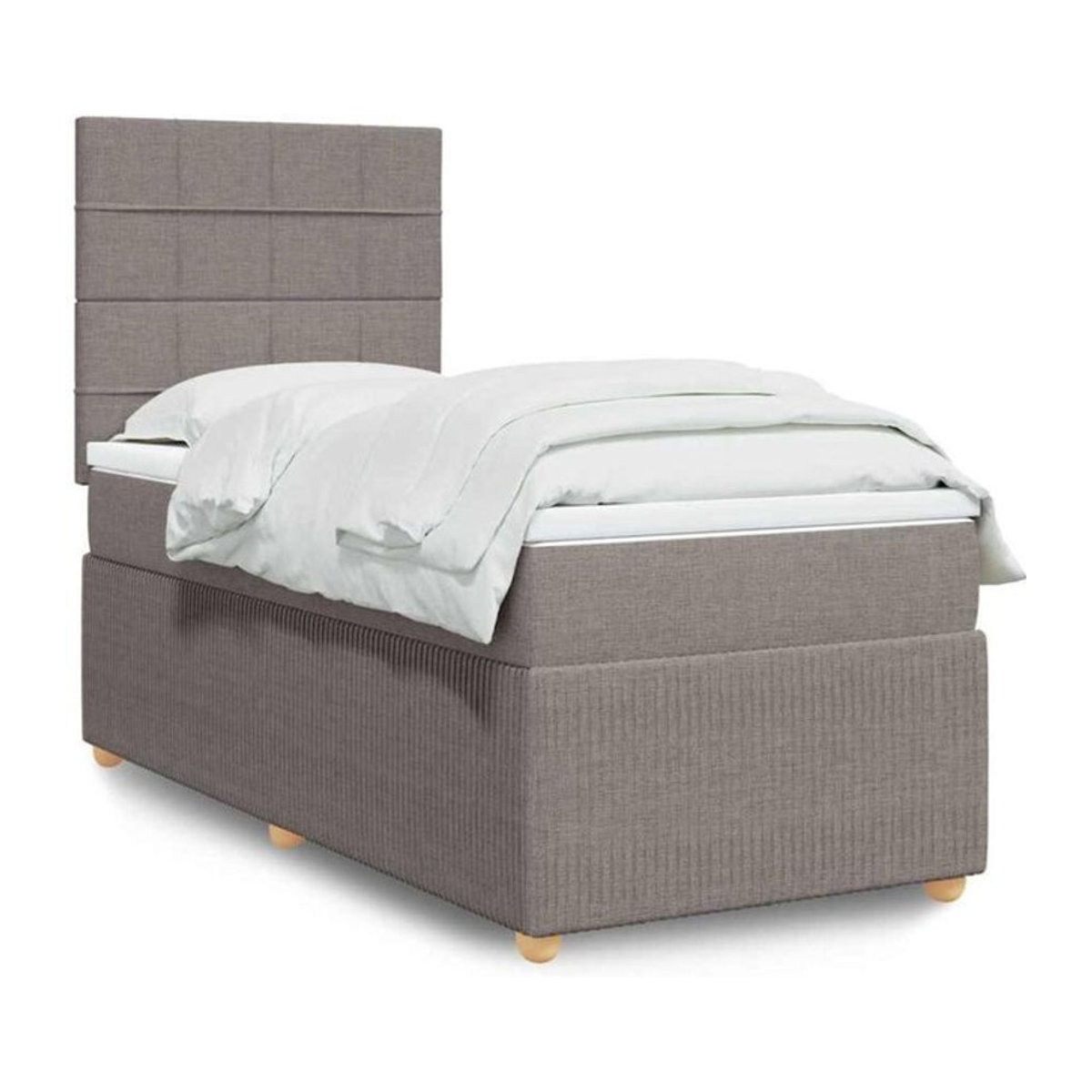 Vidaxl Boxspringbett mit Matratze in Taupe meliert, Stoff, B/T: 90 x 200 cm - Bild 1