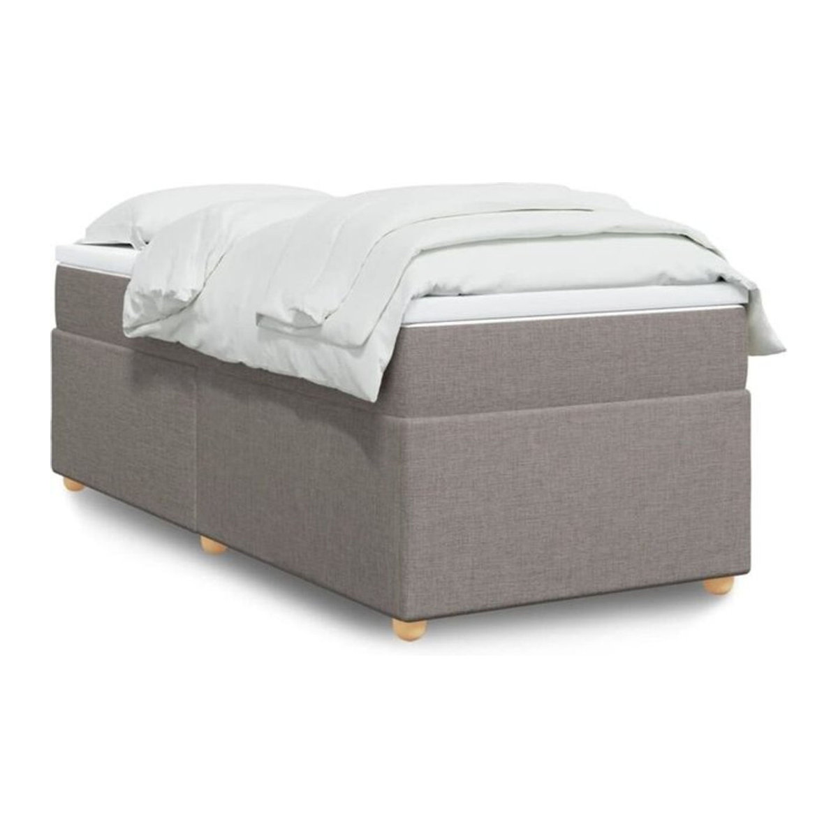 Vidaxl Boxspringbett mit Matratze in Taupe meliert, Stoff, B/T/H: 80 x 200 x 71 cm - Bild 1