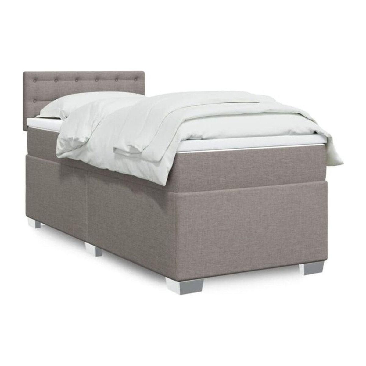 vidaxl Boxspringbett mit Matratze in Taupe meliert, Stoff, B/T/H: 90 x 200 x 100,5 cm - Bild 1