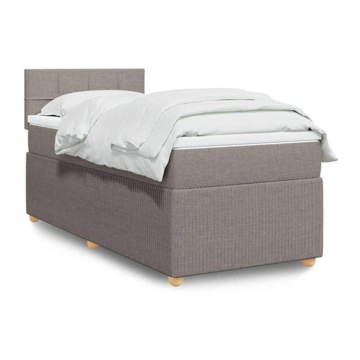 vidaxl Boxspringbett mit Matratze in Taupe meliert, Stoff, B/T/H: 90 x 200 x 100,5 cm - Bild 1