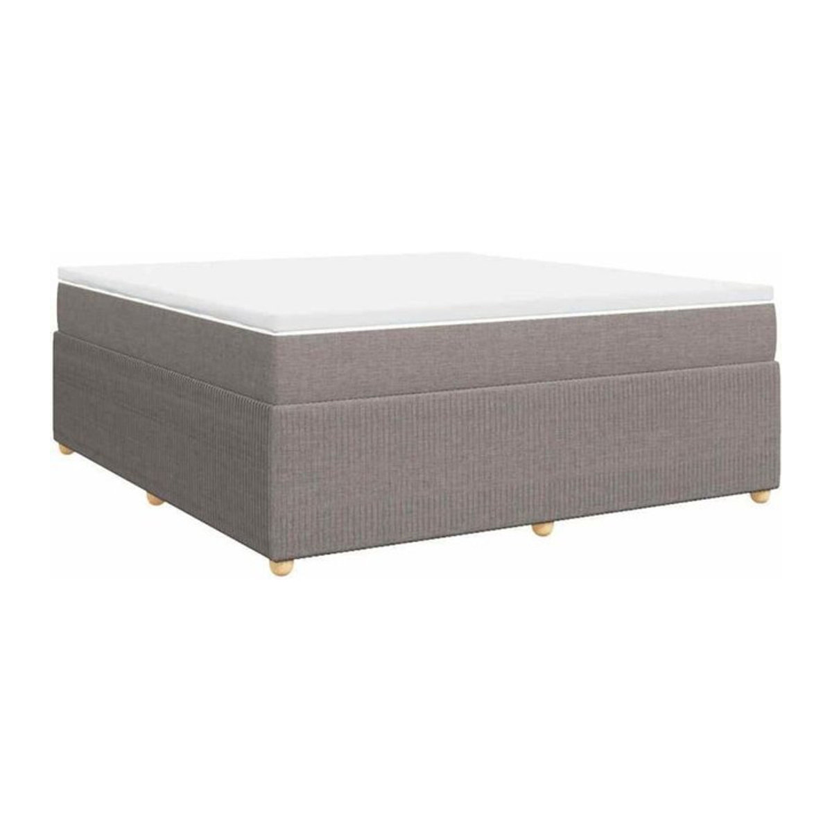 Vidaxl Boxspringbett mit Matratze in Taupe meliert, Stoff und Holz, B/T/H: 180 x 200 x 46 cm - Bild 1