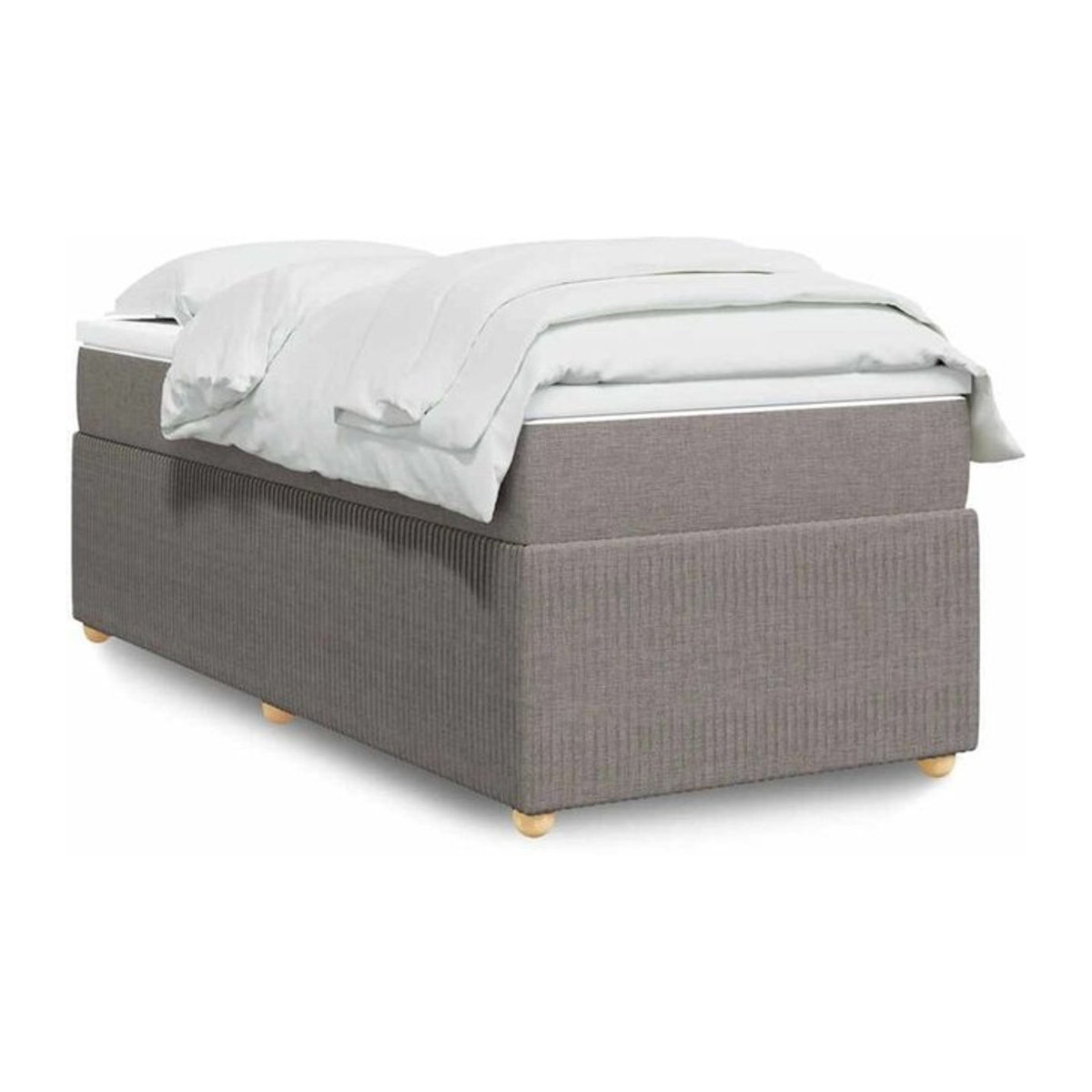 Vidaxl Boxspringbett mit Matratze in Taupe Meliert und Weiß aus Stoff, B/B: 80 x 200 cm - Bild 1