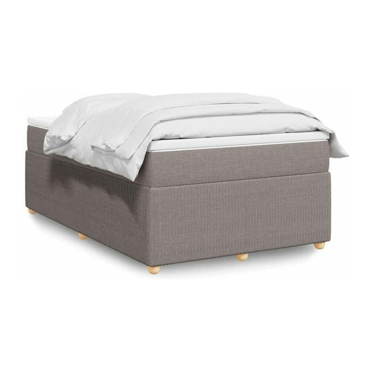 Vidaxl Boxspringbett mit Matratze in Taupe meliert und Weiß aus Stoff, B/T: 120 x 200 cm - Bild 1