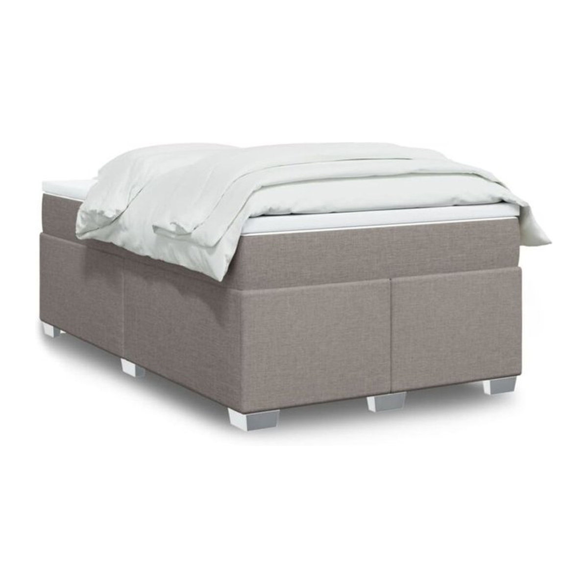 vidaxl Boxspringbett mit Matratze in Taupe meliert und Weiß aus Stoff, B/T/H: 190 x 120 x 46 cm - Bild 1