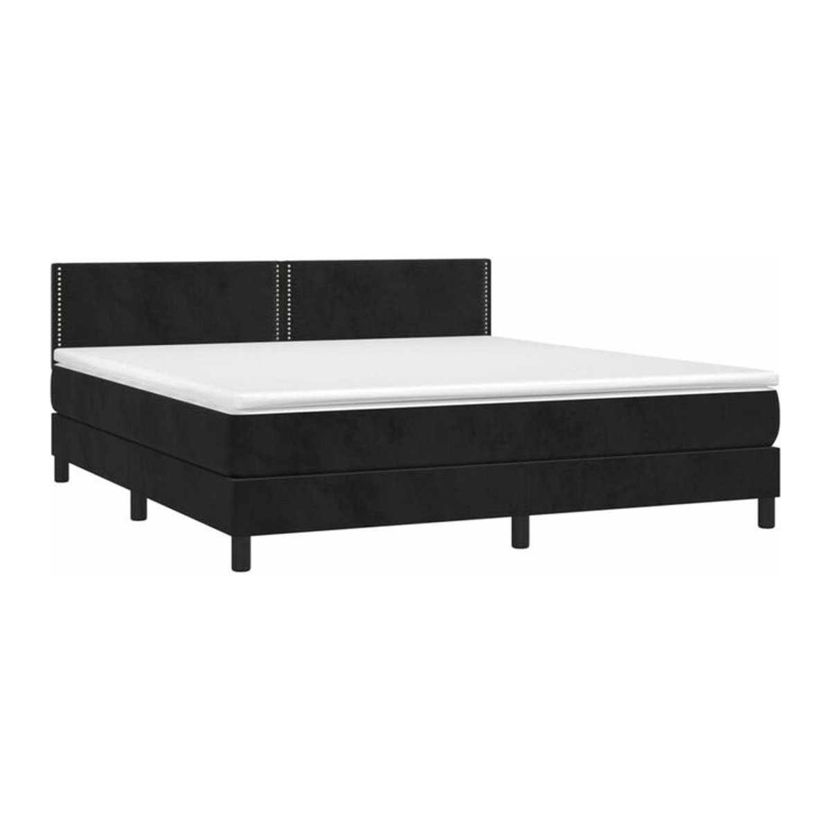 Vidaxl Boxspringbett mit Matratze und Polsterung in Schwarz aus Samt, B/T: 180 x 200 cm - Bild 1