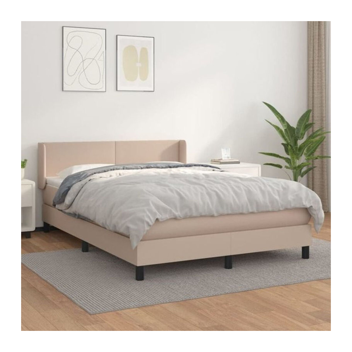 vidaxl Boxspringbett mit Taschenfederkern in Braun, B/T/H: 140 x 200 cm - Bild 1