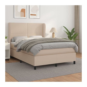 vidaxl Boxspringbett mit Taschenfederkern in Braun und Beige, Modernes Design, B/T/H: 140 x 190 cm