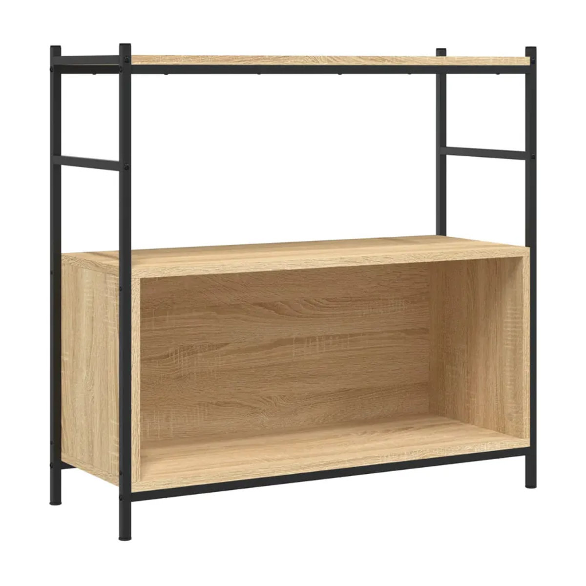 Vidaxl Bücherregal im Industrial Design aus Holz und Metall, Sonoma-Eiche Braun, B/T/H: 80 x 30 x 78,5 cm - Bild 3