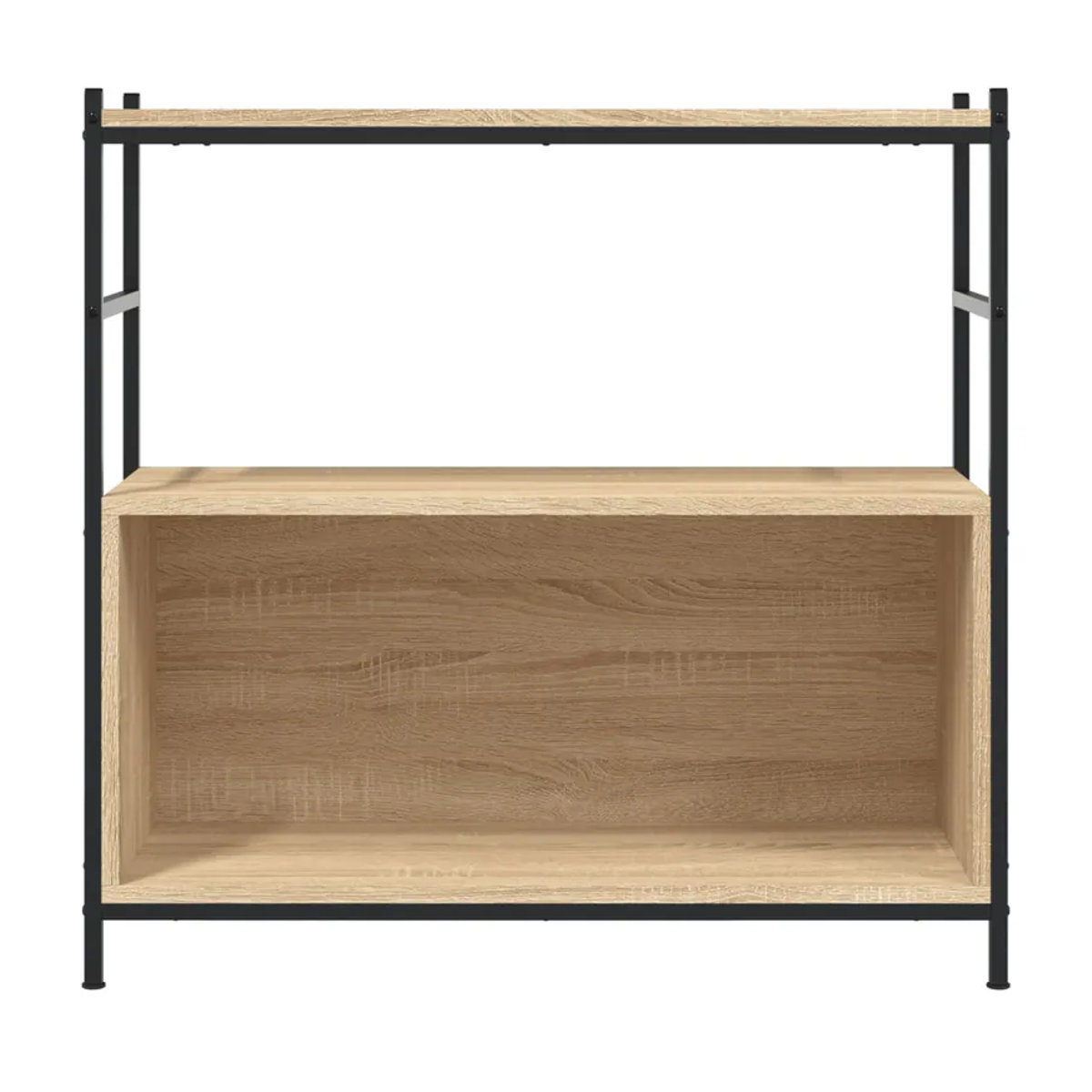 Vidaxl Bücherregal im Industrial Design aus Holz und Metall, Sonoma-Eiche Braun, B/T/H: 80 x 30 x 78,5 cm - Bild 4