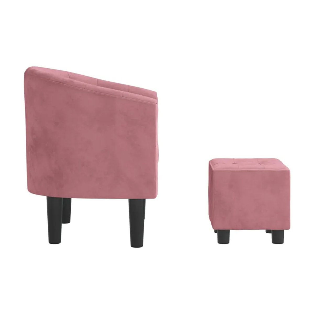 Vidaxl Clubsessel mit Hocker in Rosa mit Samtbezug im modernen Design - Bild 5