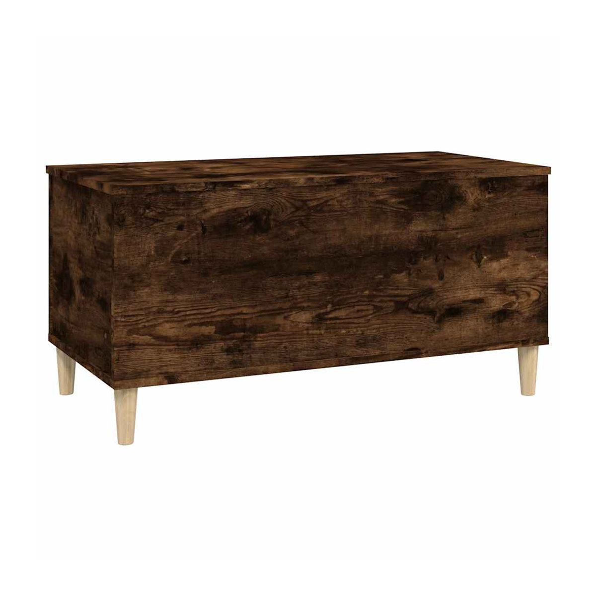 Vidaxl Couchtisch aus Massivholz in Geräuchertem Eichen-Look, Braun, B/T/H: 90 x 44,5 x 45 cm - Bild 2