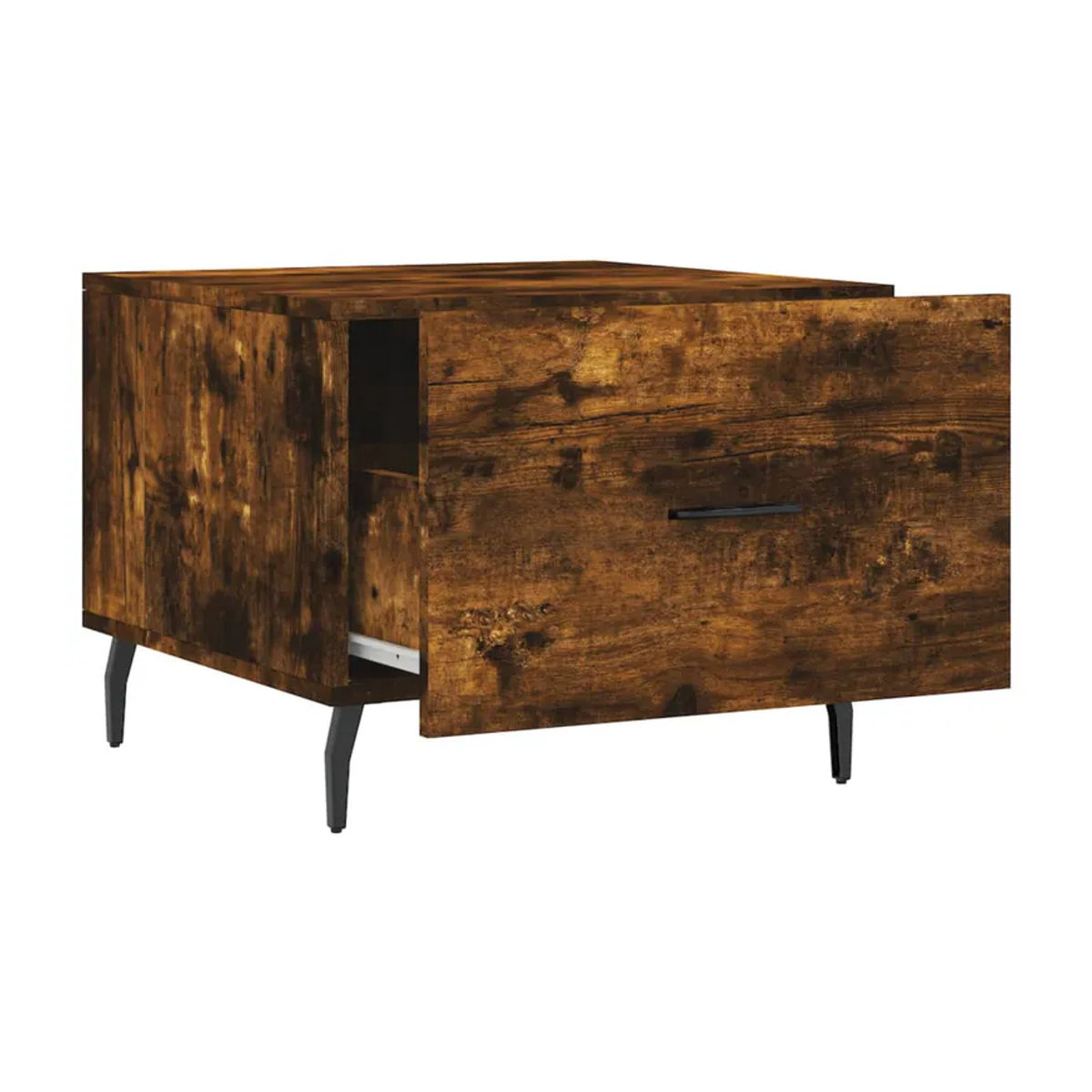 Vidaxl Couchtisch Set 2 Stück im Industrial Design aus Holzwerkstoff und Metall, Räuchereiche Braun, B/T/H: 50 x 50 x 40 cm - Bild 6