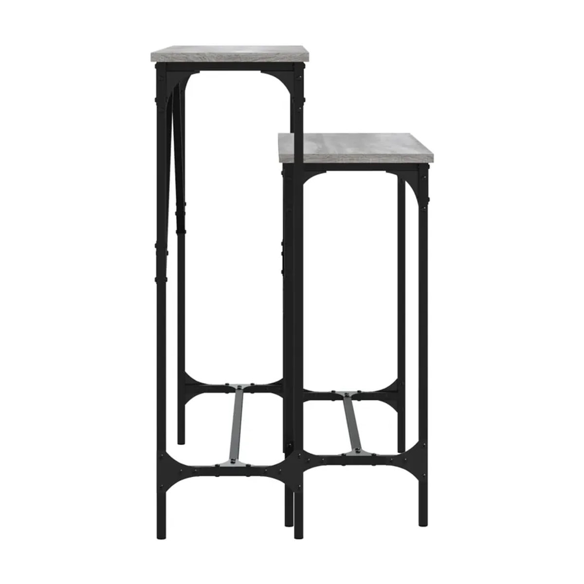 Vidaxl Couchtisch Set 2 Stück im Industrial Design aus Metall und Verbundstoff in Grau Sonoma-Eiche - Bild 3