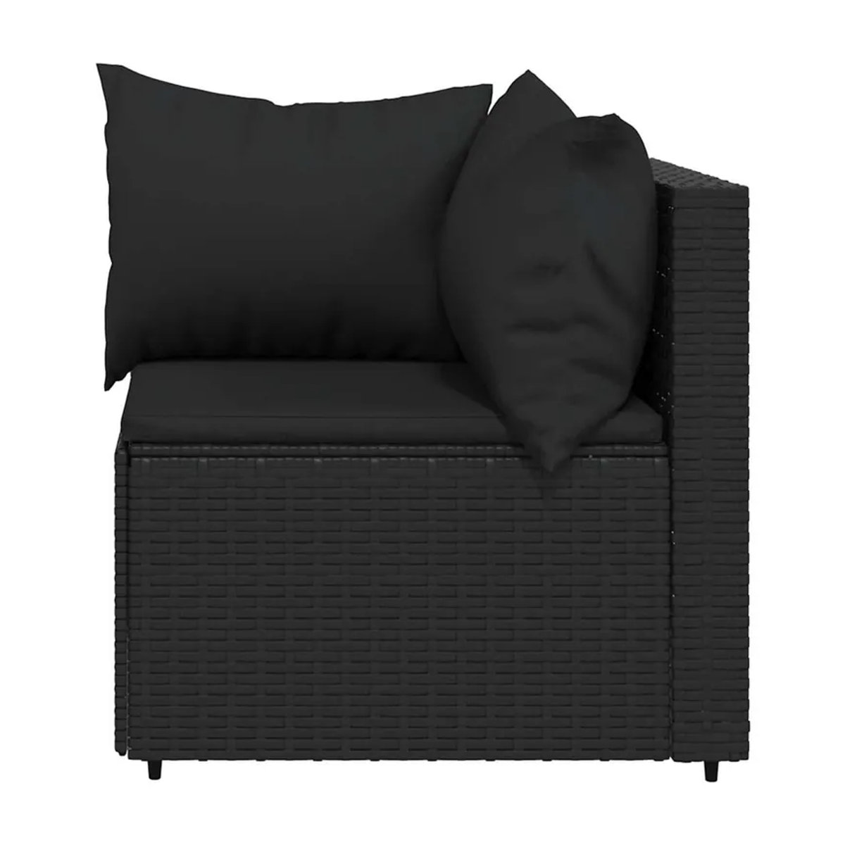 Vidaxl Ecksofa-Module aus Polyrattan mit Kissen, 2 Stück, Schwarz - Bild 5