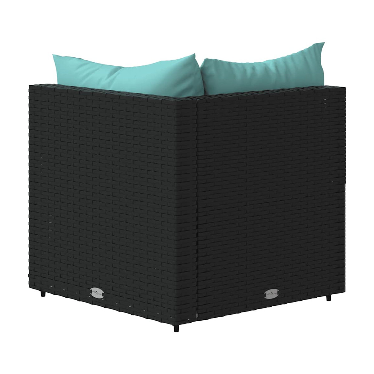 Vidaxl Ecksofa-Module aus Polyrattan mit Kissen, 2 Stück, Schwarz - Bild 3