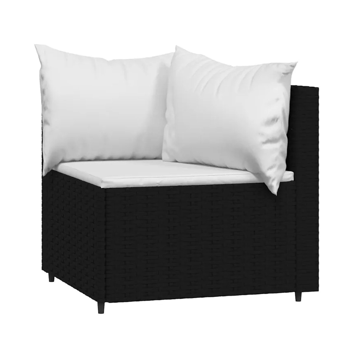 Vidaxl Ecksofa-Module aus Polyrattan mit Kissen, 2er-Set, Schwarz - Bild 2