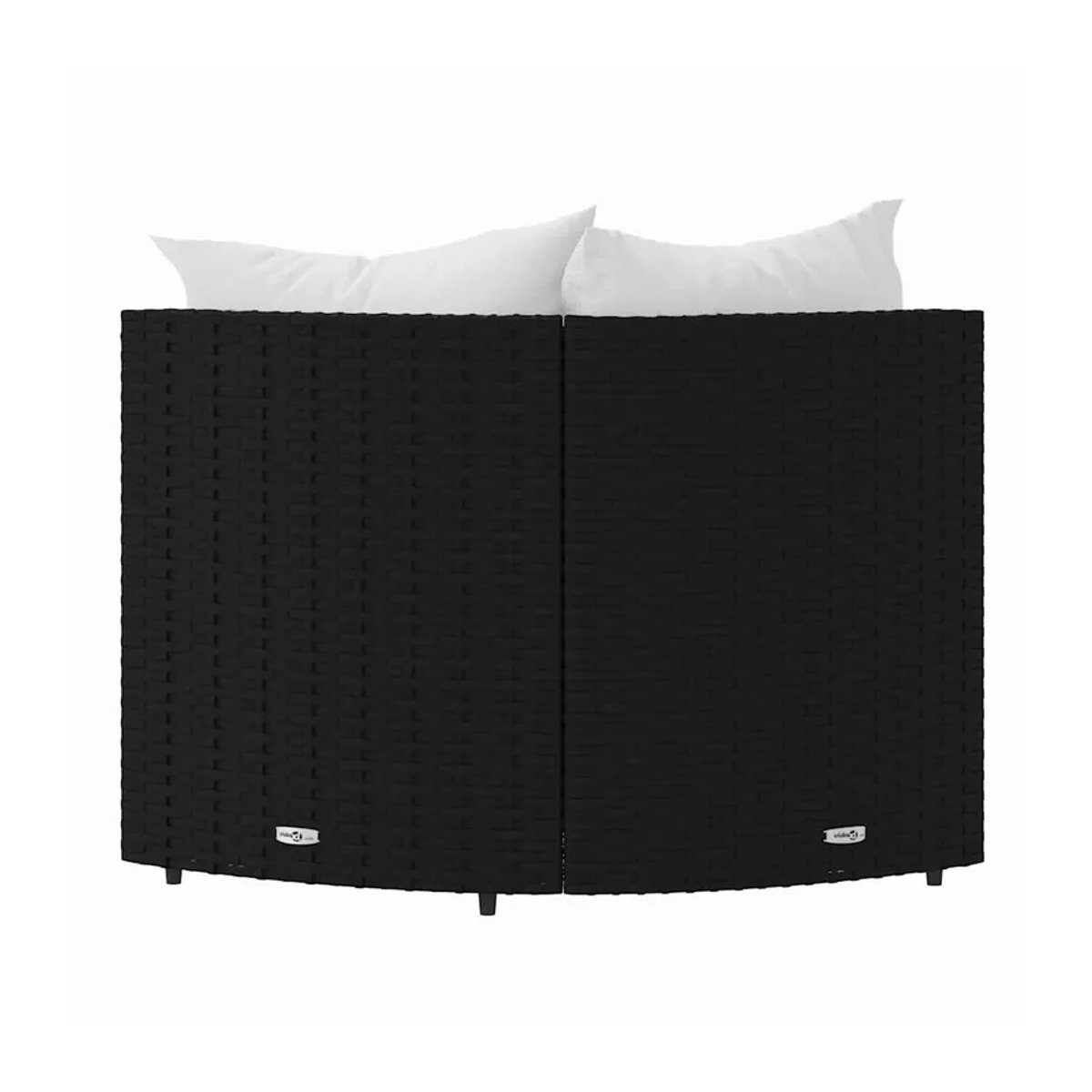 Vidaxl Ecksofa-Module aus Polyrattan mit Kissen, 2er-Set, Schwarz - Bild 3